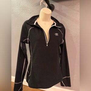 Umbro Women’s Black Quarter Zip Athletic Pullover Training Top